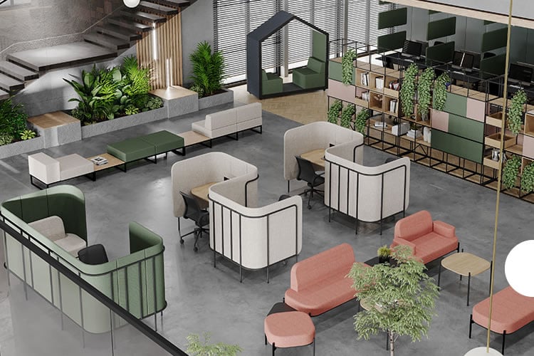 Biophilic kantoordesign 